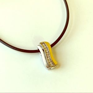 Sterling Silver Fossil Rhinestone Necklace